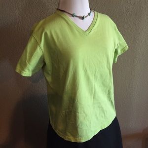 VINTAGE Y2K Oversized V-Neck Short Sleeve T-shirt Size Small
